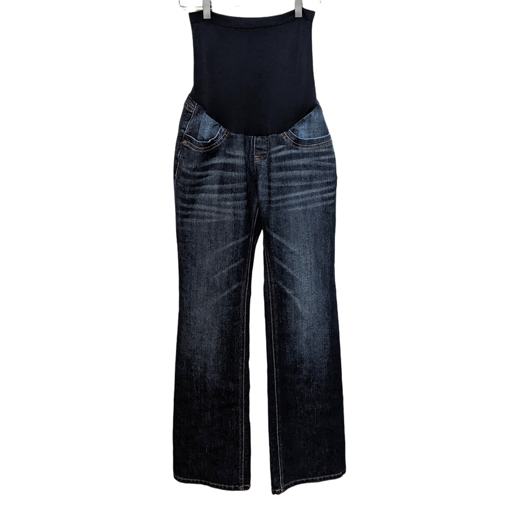Oh Baby By Motherhood M Dark Wash Blue Maternity Bootcut Jeans Pull On Women's